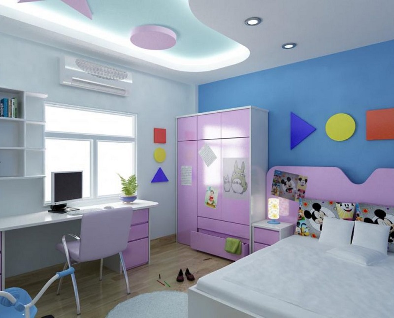 Tạo không gian sống giàu màu sắc các mẫu trần thạch cao phòng ngủ trẻ em ấn tượng