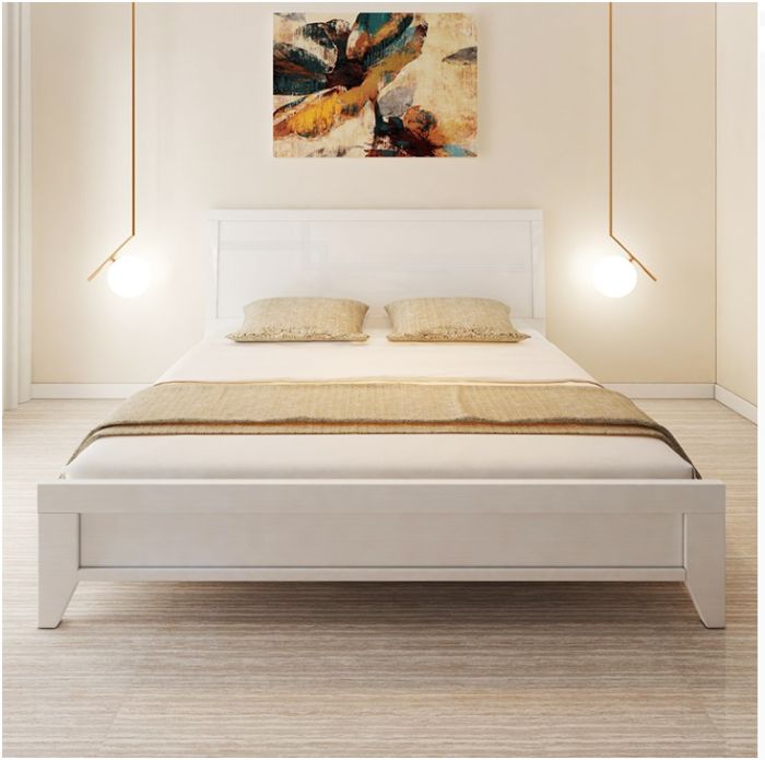 Giường ngủ màu trắng thiết kế đương đại