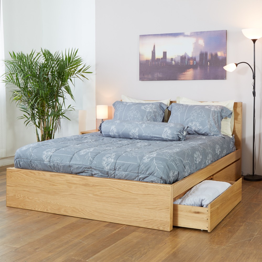 Bộ giường ngủ gỗ tự nhiên hàng thiết kế của Triệu Gia
