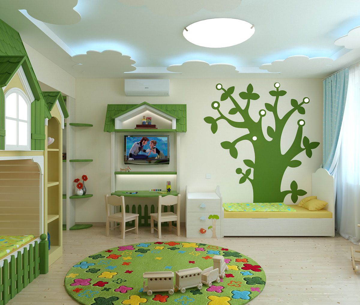 Các ý tưởng thú vị trong thiết kế trần thạch cao phòng ngủ trẻ em