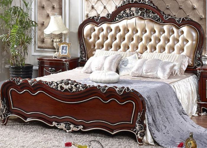 Giường ngủ tân cổ điển làm bằng gỗ sồi đỏ Red Oak