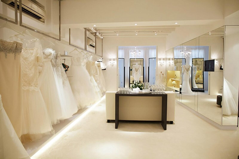 Ý tưởng thiết kế cửa hàng áo cưới đẹp như thơ  Kenplus