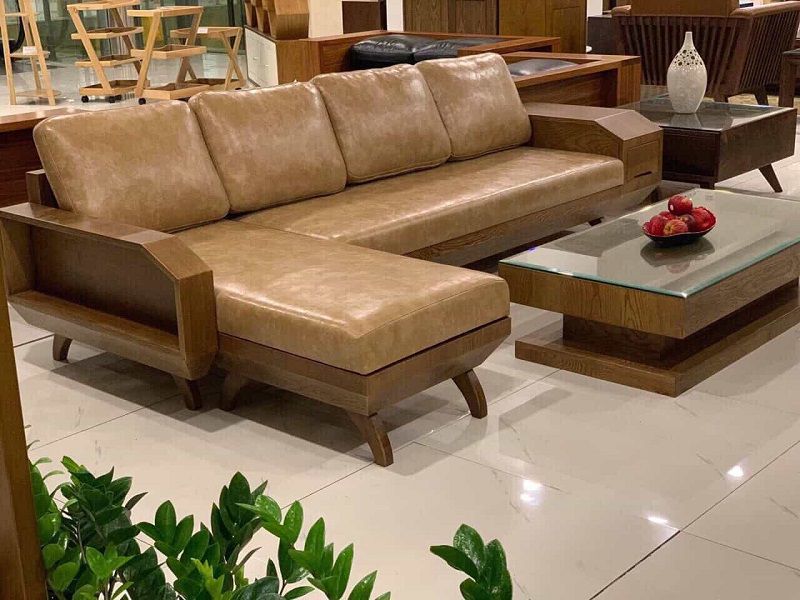 Gợi ý những mẫu sofa gỗ chữ L đẹp và hiện đại cho phòng khách chung cư 