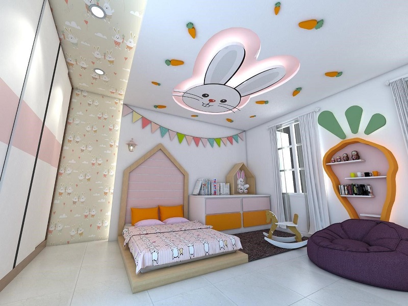 Tràn ngập ý tưởng thiết kế trần thạch cao phòng ngủ trẻ em 