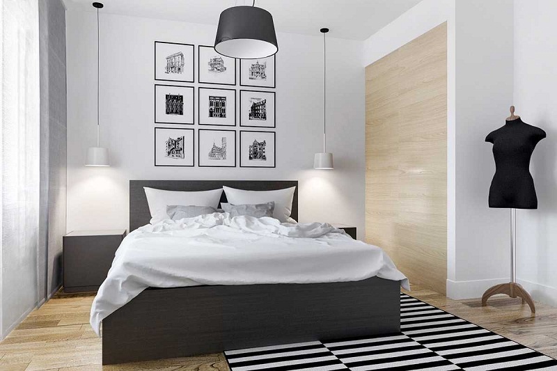 Mẫu thiết kế nội thất chung cư đẹp cùng tone màu đen và trắng