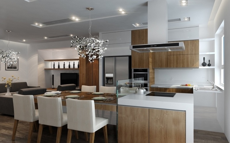 Gợi ý các mẫu thiết kế nội thất phòng bếp chung cư đẹp nhất 2020