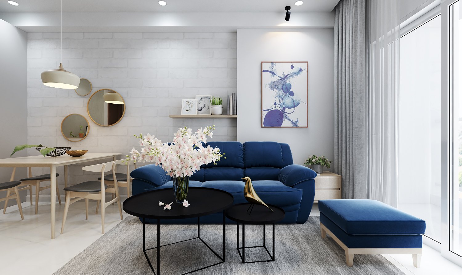 10 Mẫu thiết kế nội thất chung cư 50m2 đẹp nhất 2022