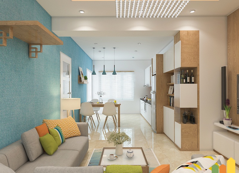 Thiết kế nội thất phòng ăn chung cư ấm áp bên gia đình