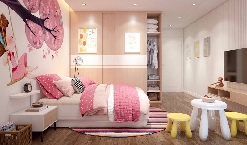 Thiết kế nội thất phòng ngủ trẻ em siêu dễ thương