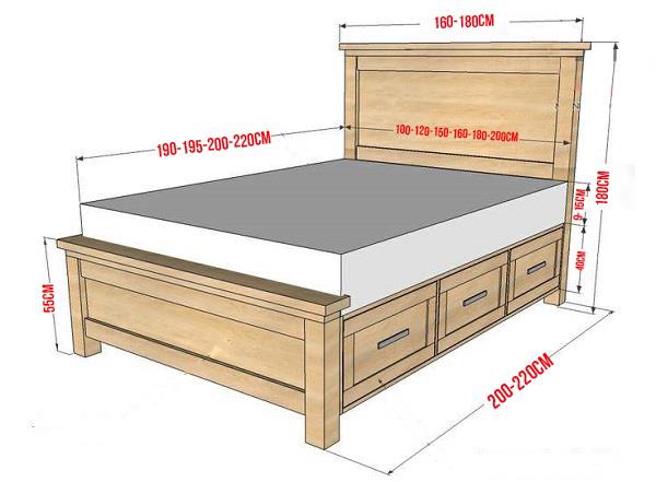 Giường ngủ kích thước theo phong thủy chuẩn cho phòng ngủ 