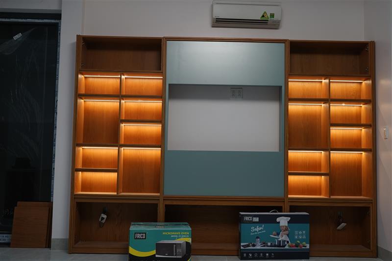 Thiết kế nhà 3 tầng không gian mở cùng nội thất gỗ