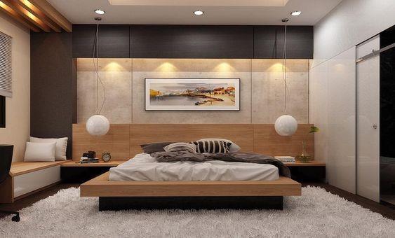 Thiết kế tiết kiệm với phòng ngủ hiện đại từ vật liệu gỗ